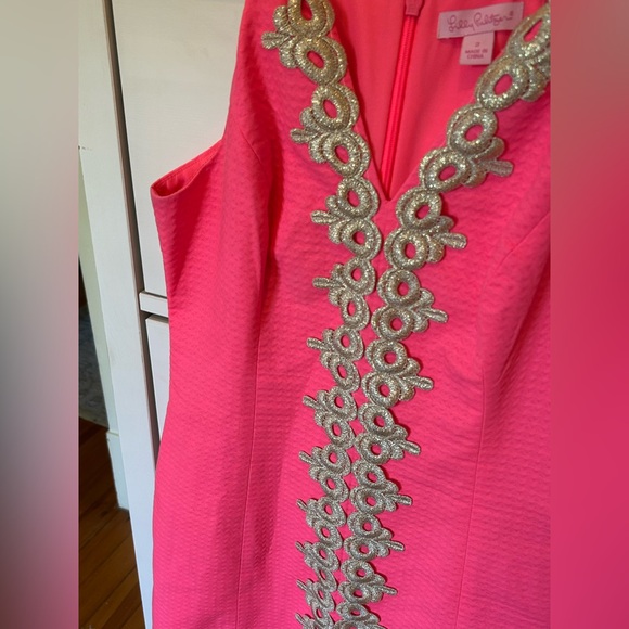 Lilly Pulitzer women’s size 2 strappy hot pink and gold sundress - Picture 5 of 10